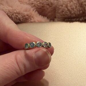 Chic Silver Ring with Blue Accents